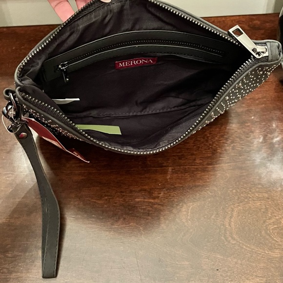 Merona Black/Pewter rhinestone clutch - Picture 3 of 3